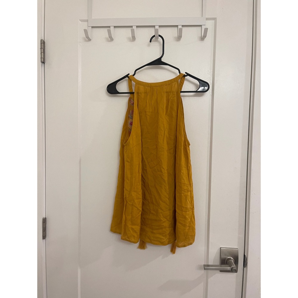 Savanna Jane NWT Gold Embroidered Boho Tank Top Summer Indie - Picture 6 of 6